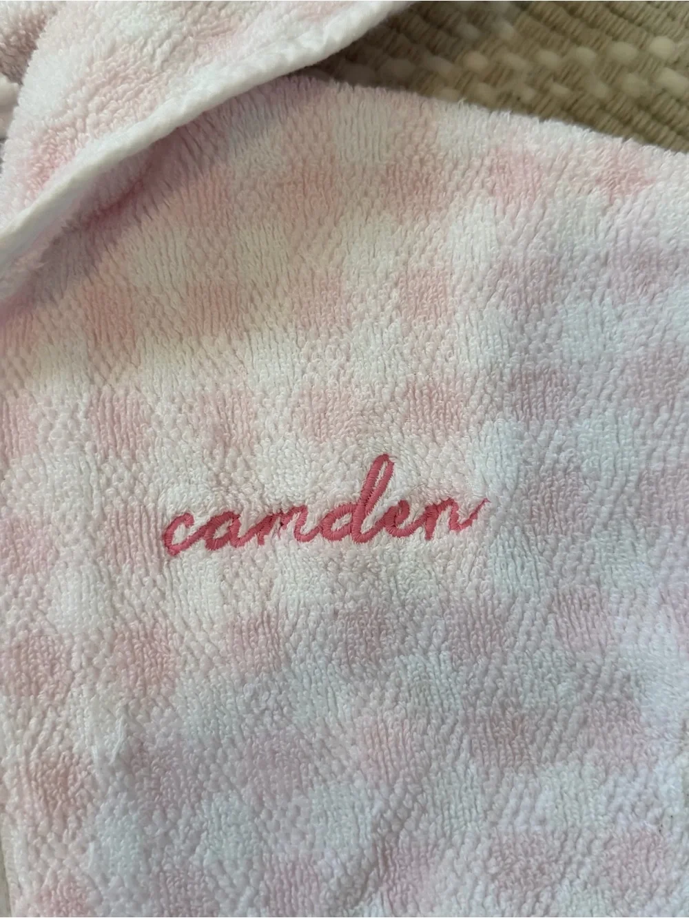 Weezie Towels Kids Pink Gingham Hooded Terry Cover-Up